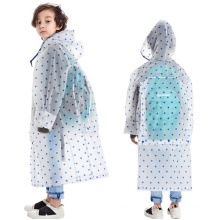Hot Sales boys girls backpack poncho waterproof Kids EVA clear plastic raincoat